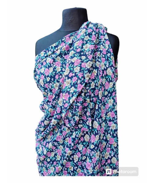 Duża sukienka plażowa - eleganckie PAREO XXL szyfon kolorowa łączka